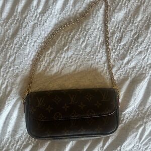 Louis Vuitton Monogram Mini Shoulder Bag with Gold Chain